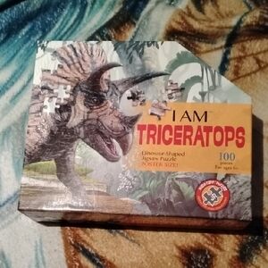 Triceratops Dinosaur-Shaped Jigsaw Puzzle
